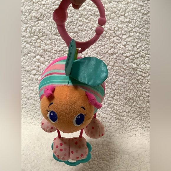 Bright Starts Tug Tunes Pink And Blue Bee Hanging Stuffed Animal Learning Toy - Picture 1 of 5
